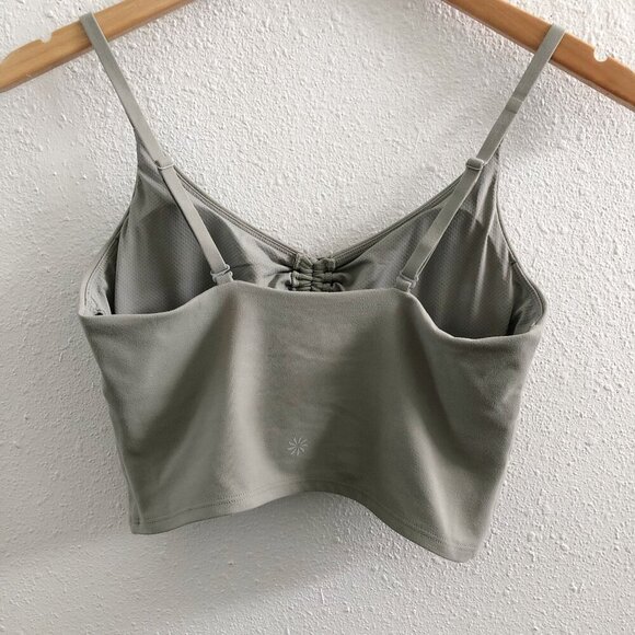ATHLETA Cinch Longline Sports Bra A-C Sage Green Ruched Front Size Small - Picture 3 of 8